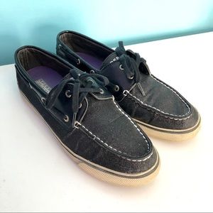 Sparkly Black Sperry’s